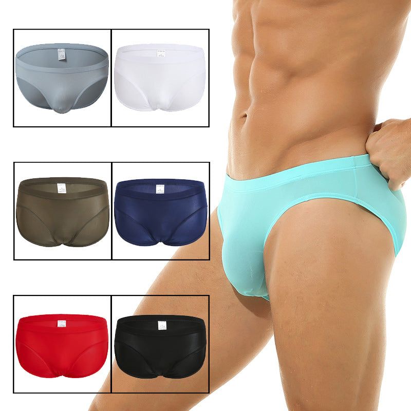 Ultra-mince Nylon Ice Silk Underwear Homme Confortable Couleur Solide Transparent Trendy Homme