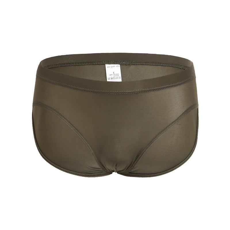 Ultra-mince Nylon Ice Silk Underwear Homme Confortable Couleur Solide Transparent Trendy Homme