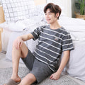 Pyjama pour homme Short à manches courtes Pull en coton tricoté