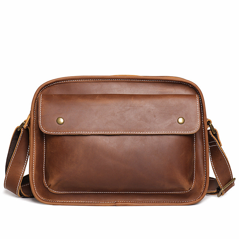 Sac en cuir véritable homme Cowhide Casual Epaule simple