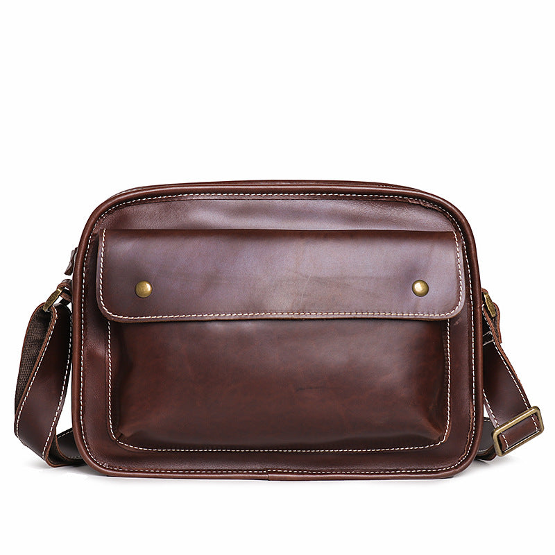 Sac en cuir véritable homme Cowhide Casual Epaule simple