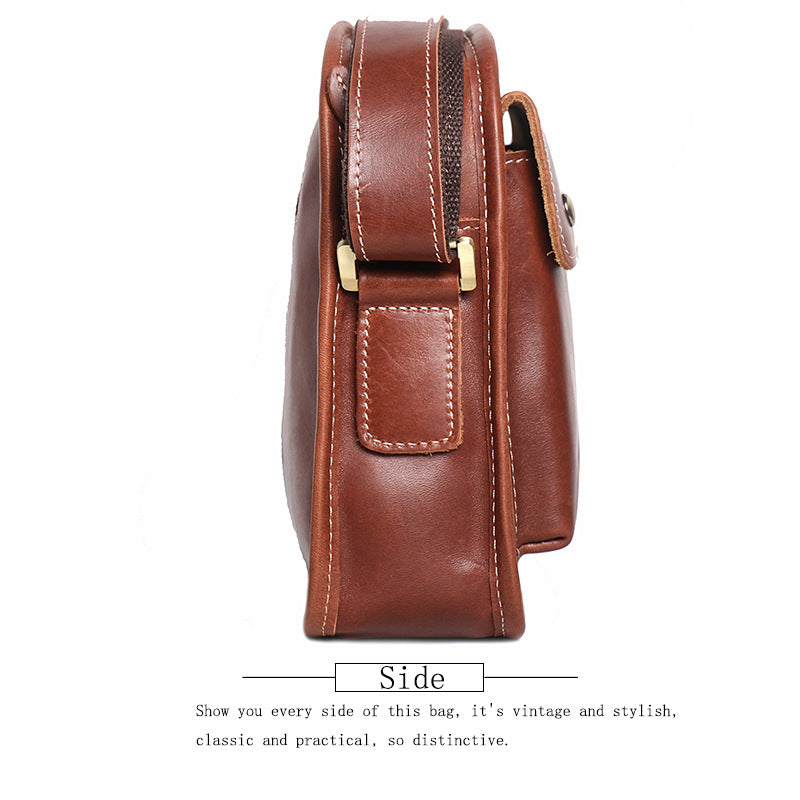 Sac en cuir véritable homme Cowhide Casual Epaule simple