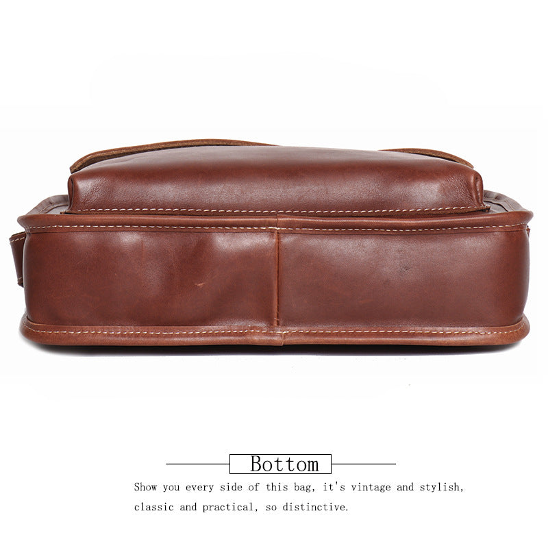 Sac en cuir véritable homme Cowhide Casual Epaule simple