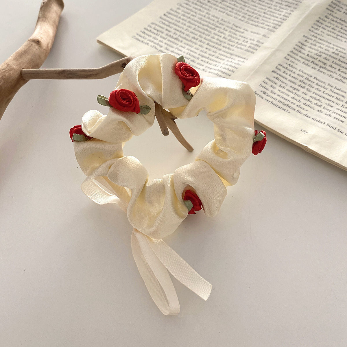 Romantique Rose tridimensionnelle French Retro Girl Flower Hairband Fairy Style Hair Accesso