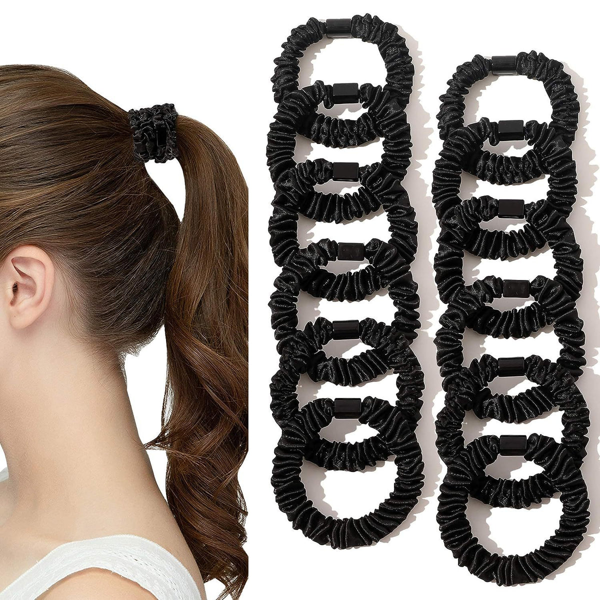 Style de base sans couture Versatile simple noir et blanc haute élastique bandes de cheveux