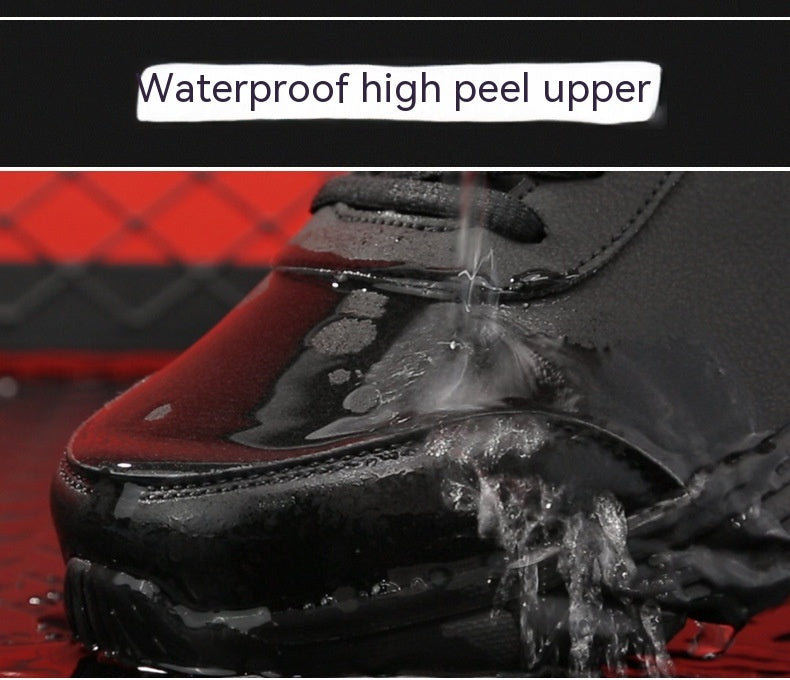 Chaussure chaude en cuir artificiel en coton pour hommes