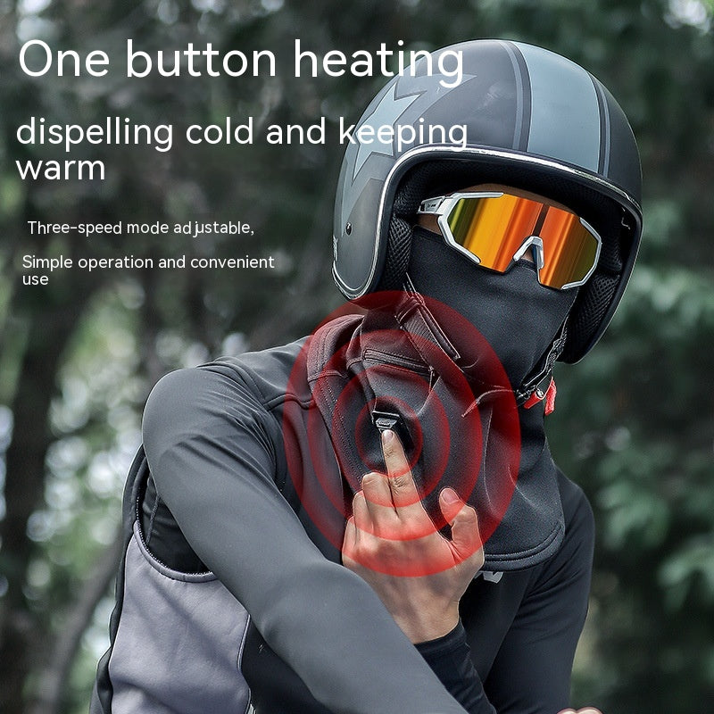 Cyclisme Hotte de chauffage Hiver Chaud Masque visage Ski Fleece Hotte de chauffage électrique Cyclisme F