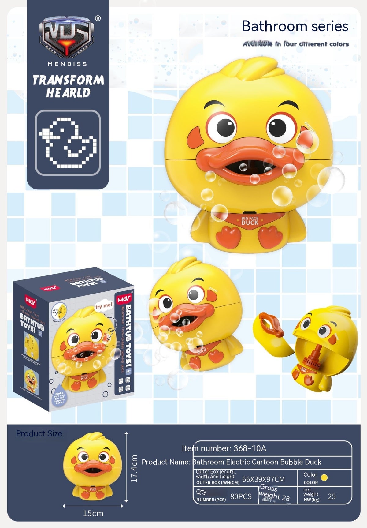 Salle de bain Cartoon électrique Bubble Duck Un clic Démarrer Bubble continu Parent-enfant Inter