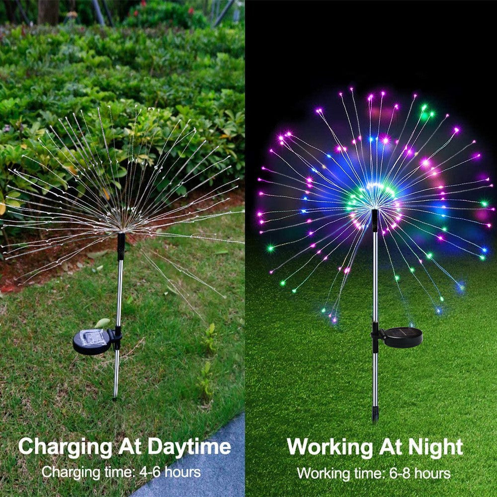 Solar Fireworks Lampe de sol Jardin extérieur Vacances Cour