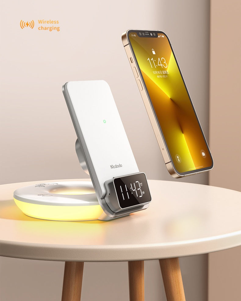 Chargeur sans fil multifonction 15W Support de bureau pliable avec lumière de nuit