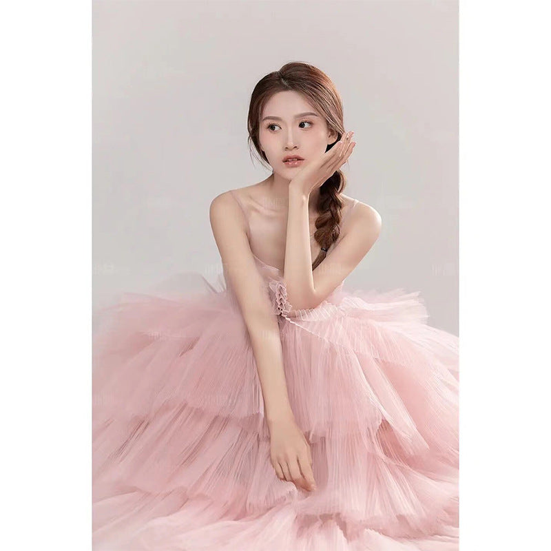 Elegant fille de mariage Photographie robe rose blanc