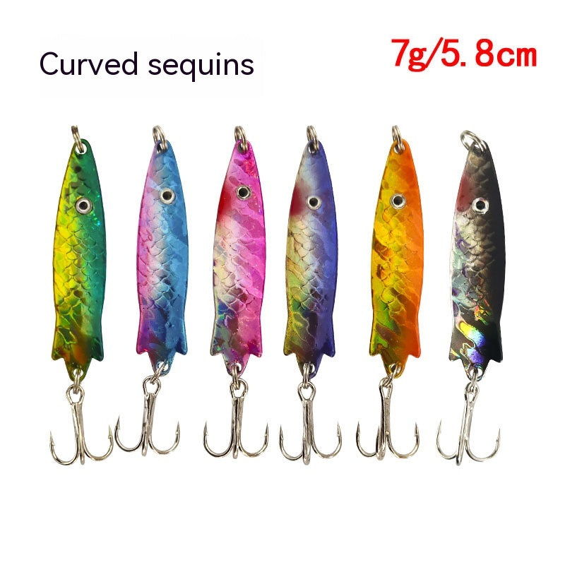 Curved Surface Lure Sequins White Strips Fishing Lure Equipment