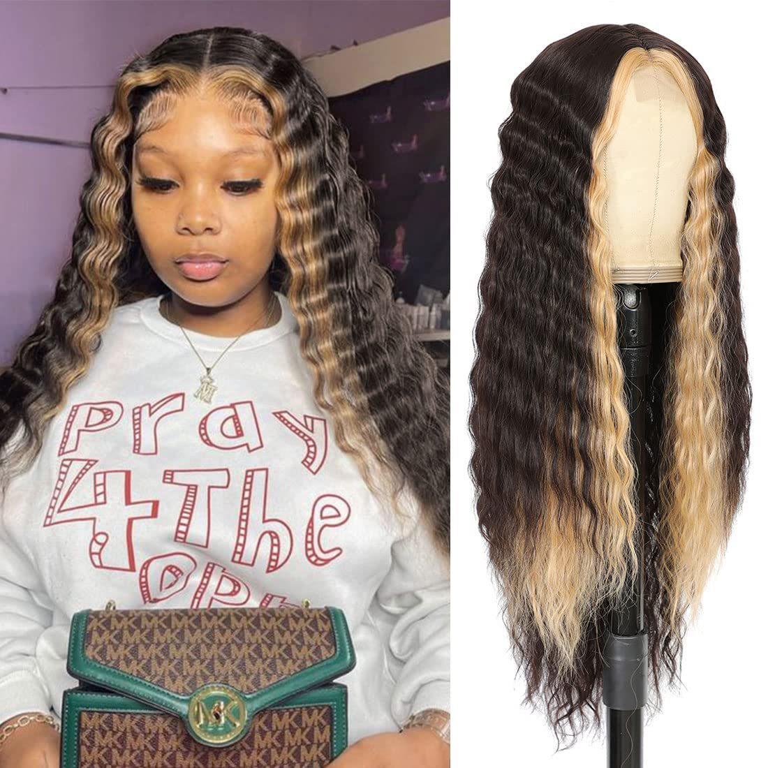 La dentelle des femmes Long Curly Wig