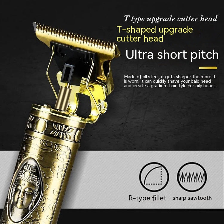 Trim électrique de coupe de cheveux en métal Clippers Bouddha Tête Dragon Et Phoenix