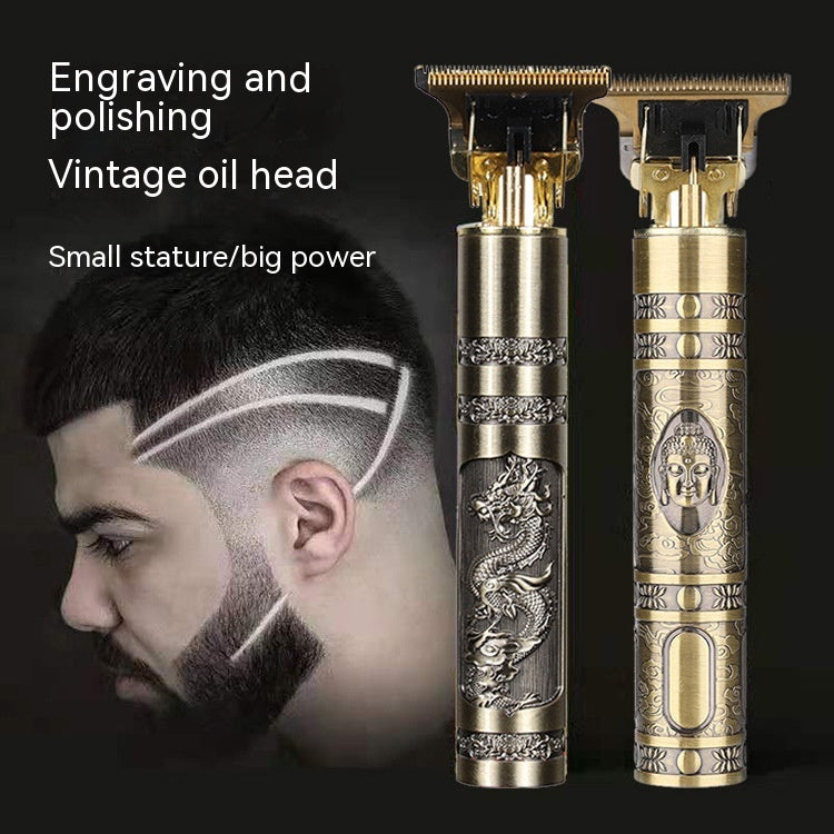 Trim électrique de coupe de cheveux en métal Clippers Bouddha Tête Dragon Et Phoenix