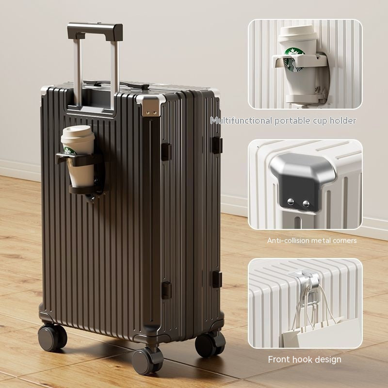 Bagage Femmes Bagage Internet Homme Mot de passe Trolley Case Cuir véritable