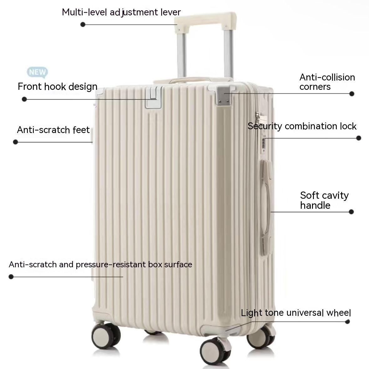 Bagage Femmes Bagage Internet Homme Mot de passe Trolley Case Cuir véritable