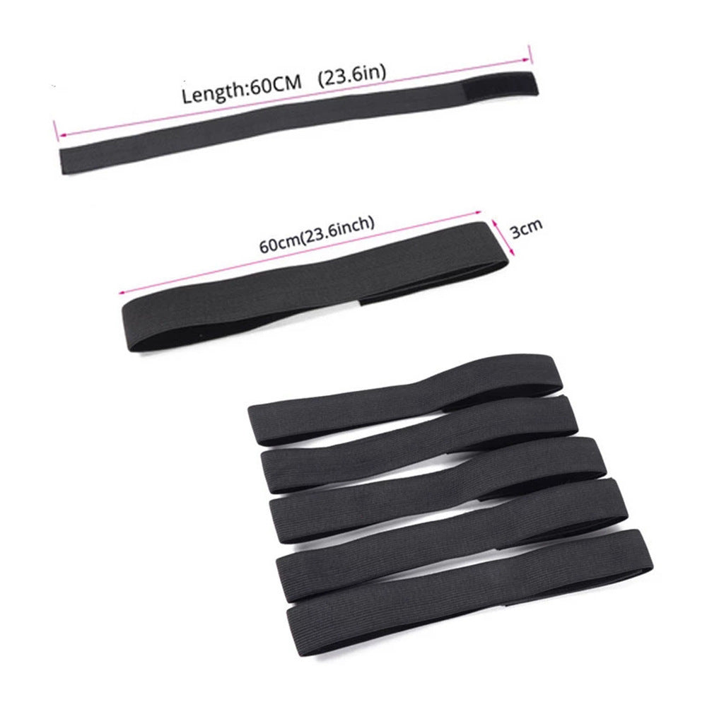 Bande élastique en velcro tricotée noire