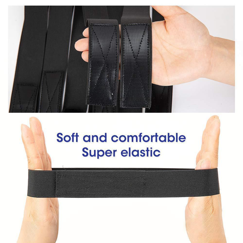 Bande élastique en velcro tricotée noire