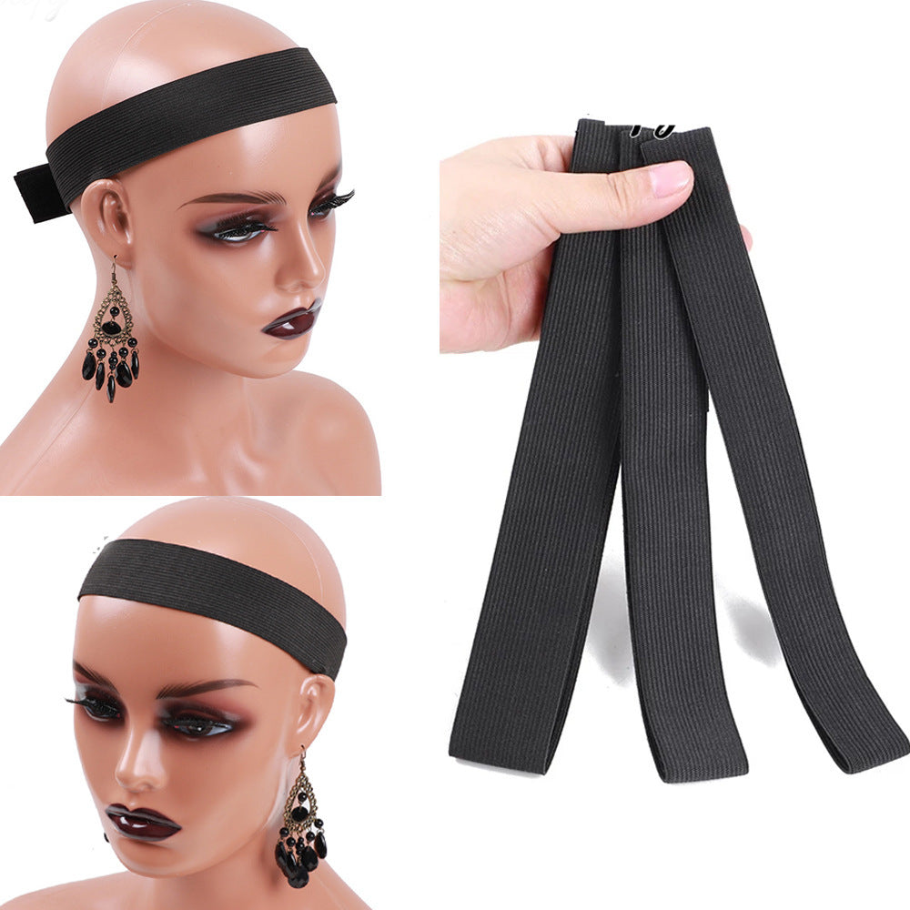 Bande élastique en velcro tricotée noire