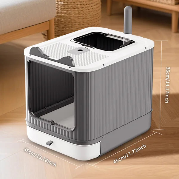 Elf White High Leakage Cat Litter Box