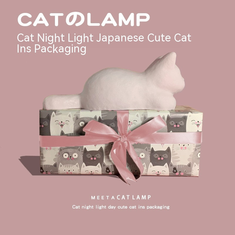 Femme fille chat Vinyl petite lampe de nuit Noël