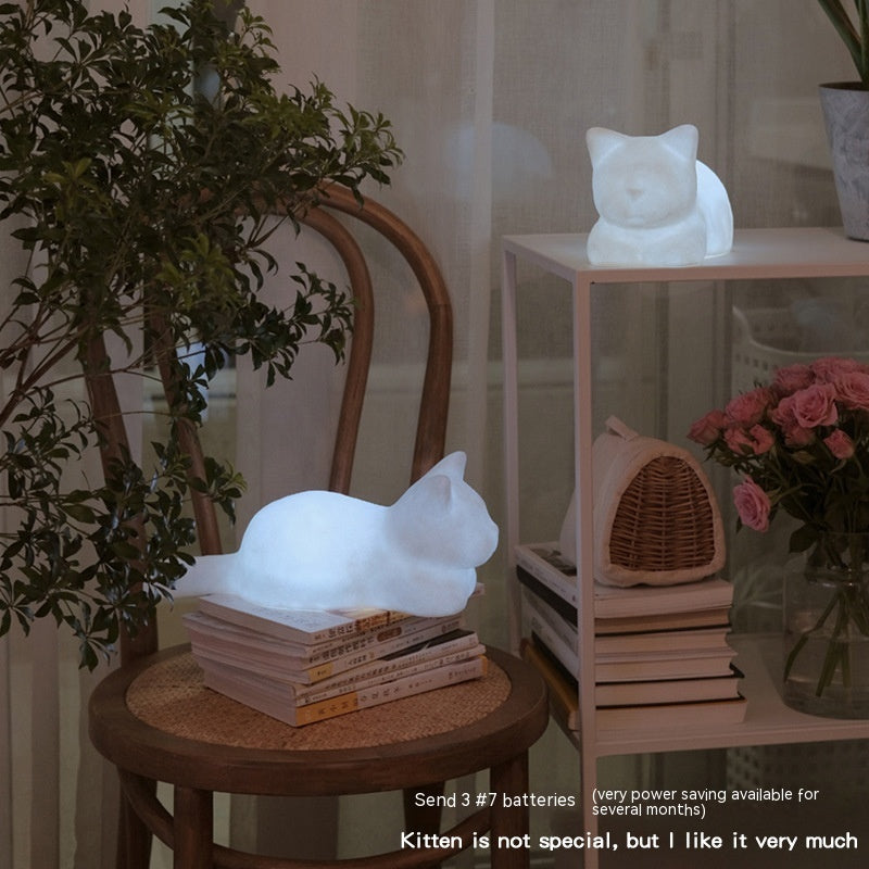 Femme fille chat Vinyl petite lampe de nuit Noël