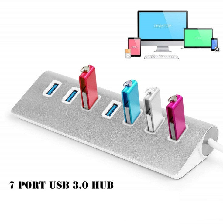 USB30 Hub à sept ports téléphone mobile charge en alliage d'aluminium