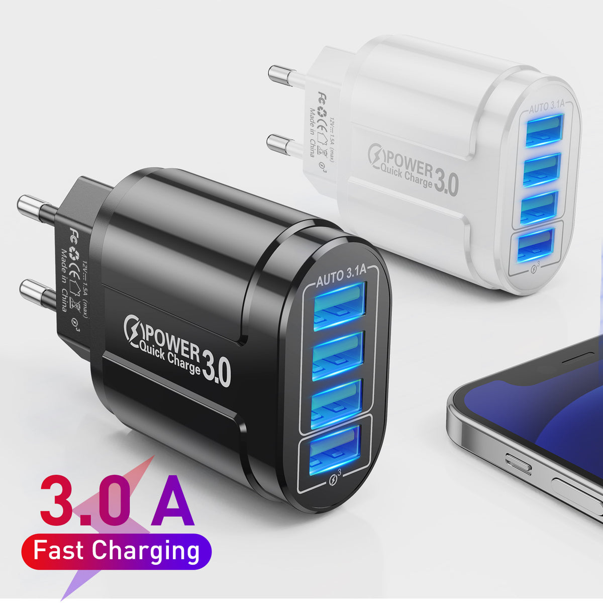 Chargeur en plastique pour téléphone intelligent à port unique