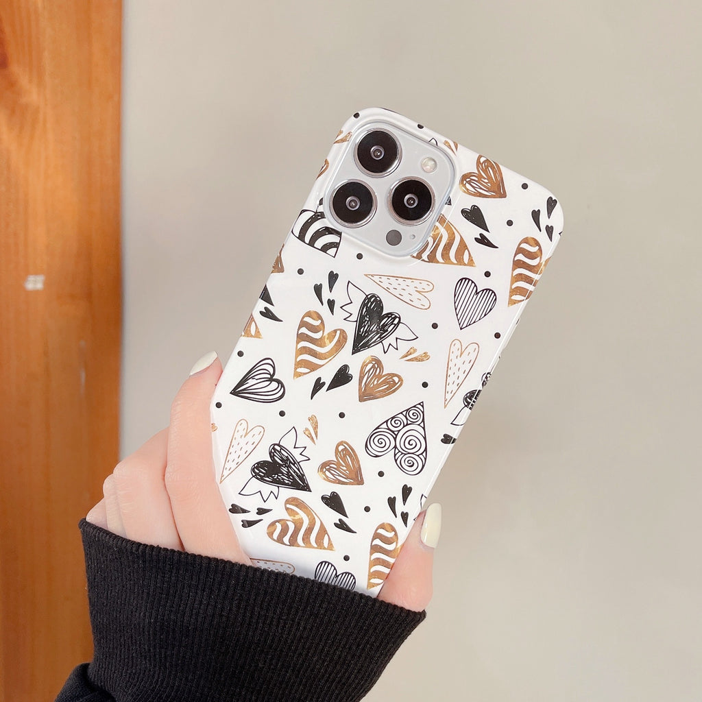 Coque de téléphone Sticker d'eau peinture à l'huile Aeolian Bells Flower Double Film PC résistant aux gouttes