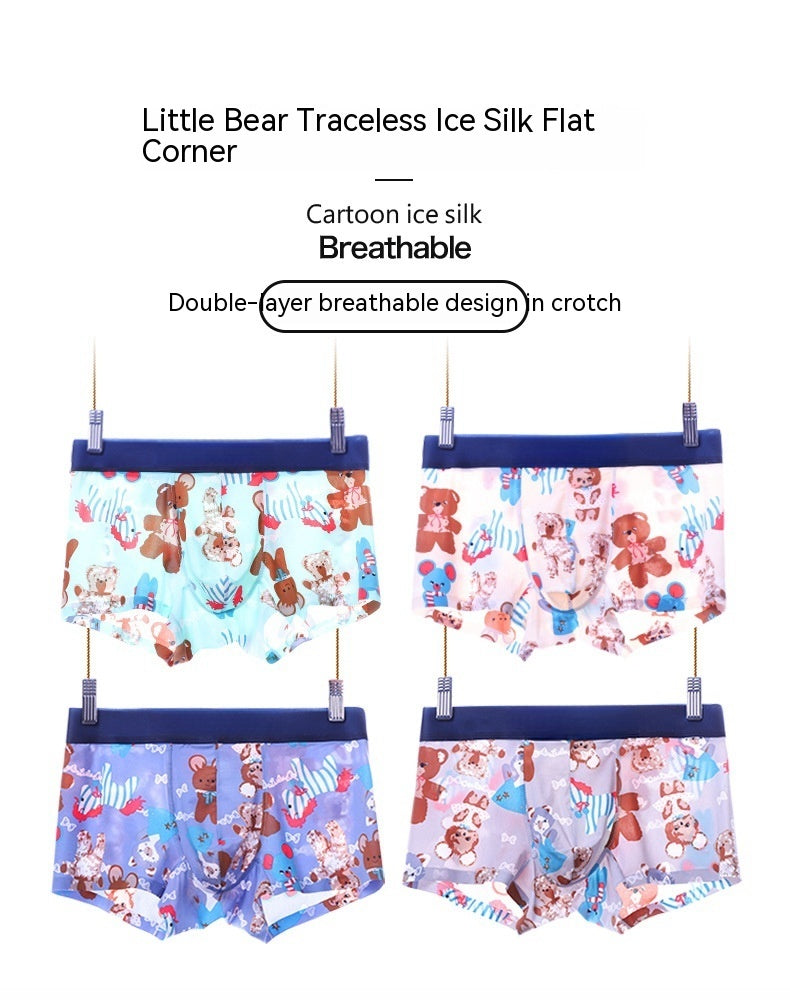 Summer Mid-waist Cartoon Imprimé Pantalons mignons respirants Boxer homme