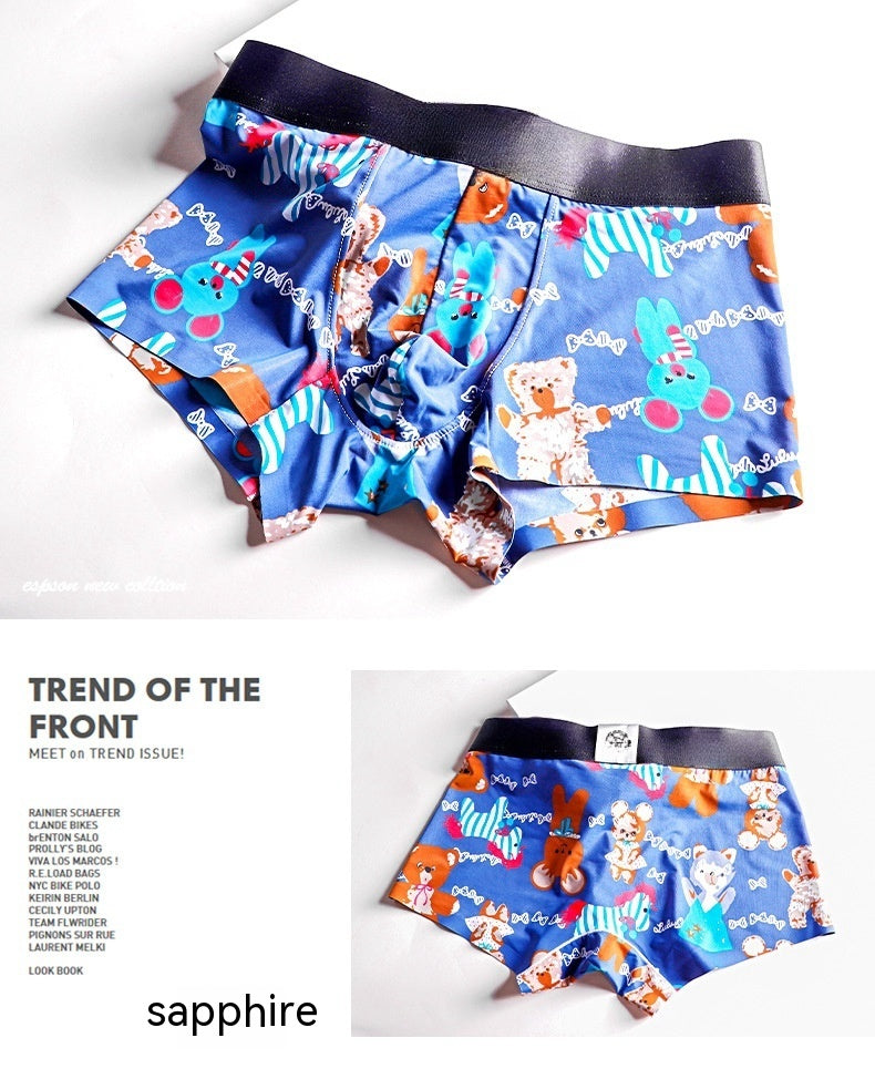 Summer Mid-waist Cartoon Imprimé Pantalons mignons respirants Boxer homme