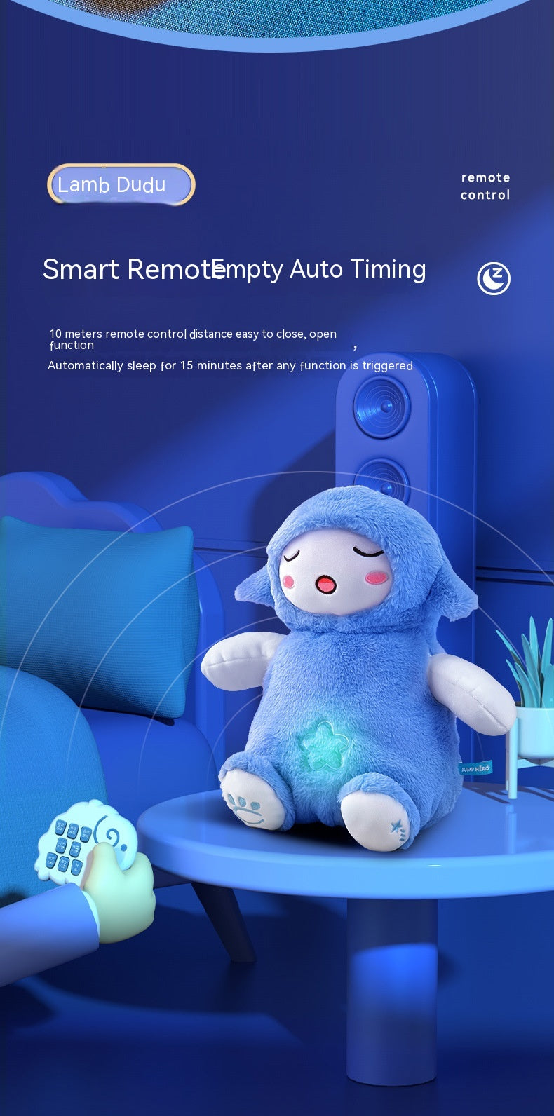 Cloak Man Lamb Toot bébé peluche poupée nouveau-né son et lumière jouets apaisants