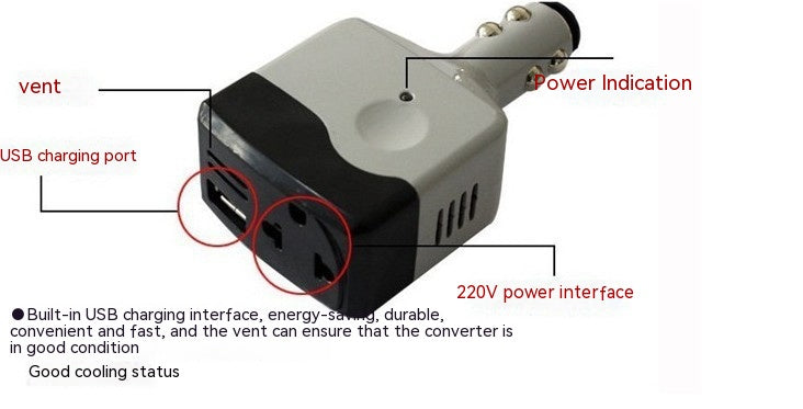 Chargeur de téléphone mobile Transformateur de voiture d'alimentation