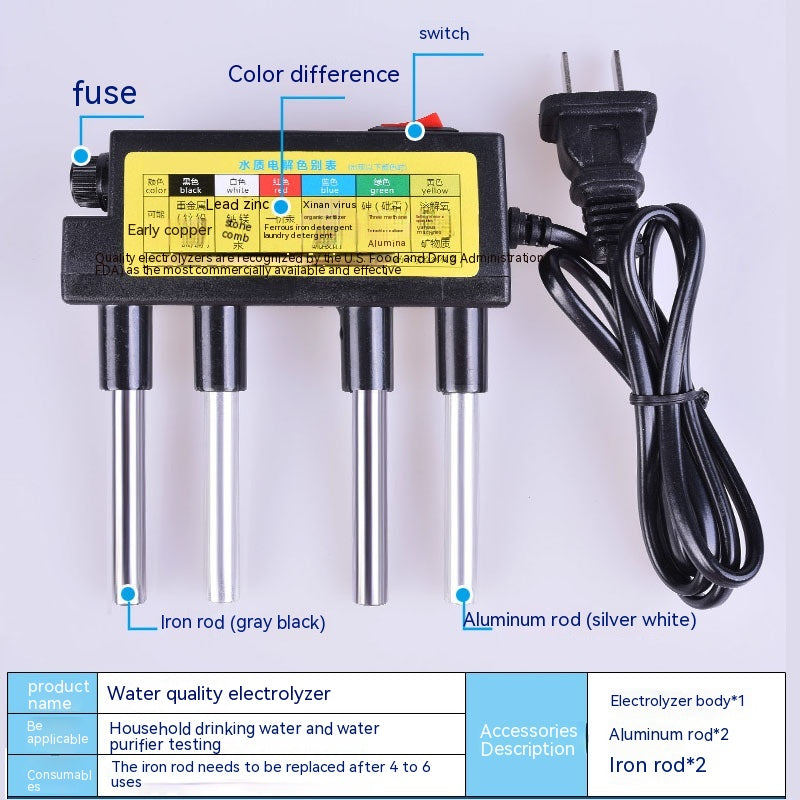 Outil de détection et d'inspection de la qualité de l'eau du robinet Instrument électrolytique métal