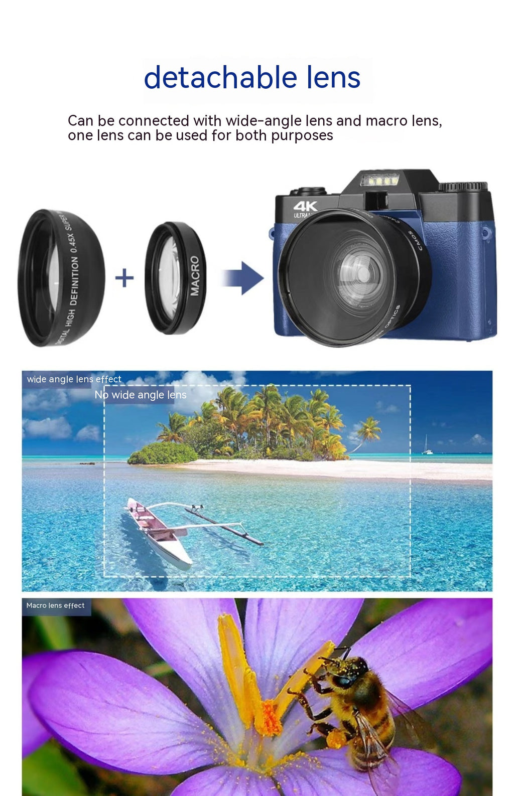 Caméra numérique Accueil Voyage SLR Caméra étudiante Niveau d'entrée Caméra sans miroir avec caméra Ca