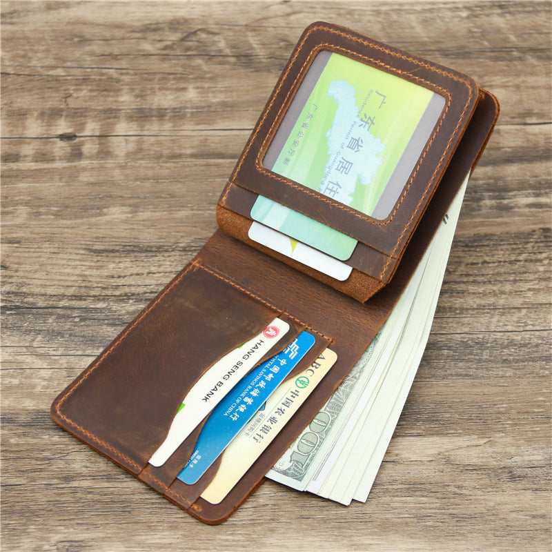 Porte-cartes pour hommes Portefeuille en cuir véritable