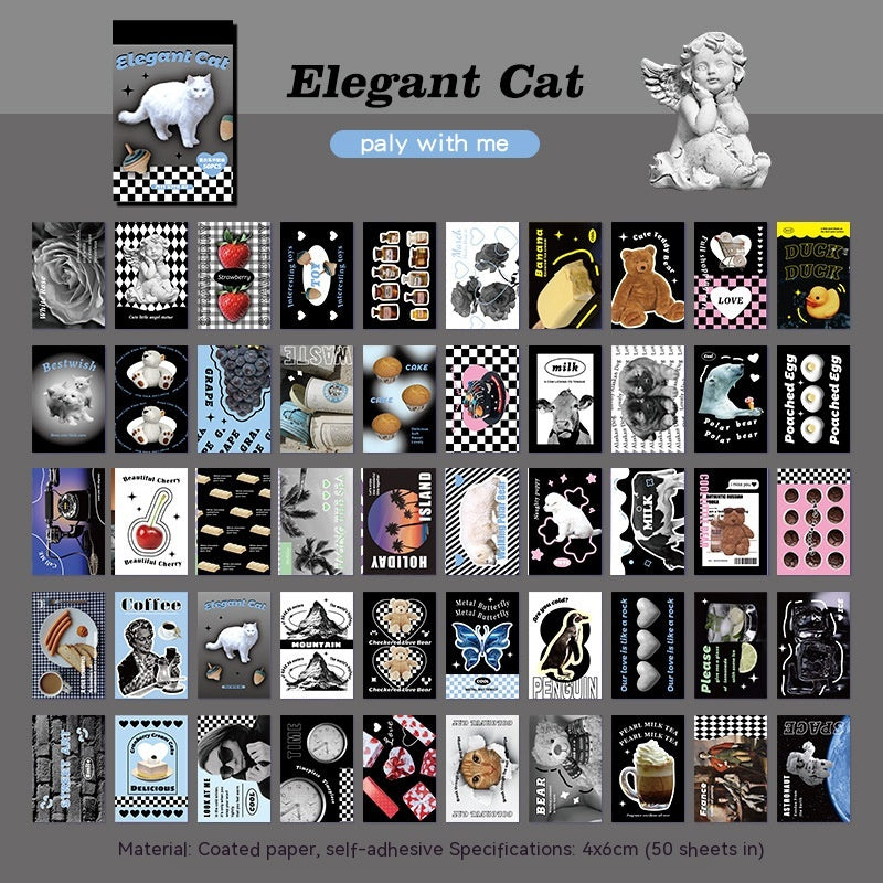 Stickers American Retro Journal Décoration Matériel Stickers Mini Sticker Cartoon