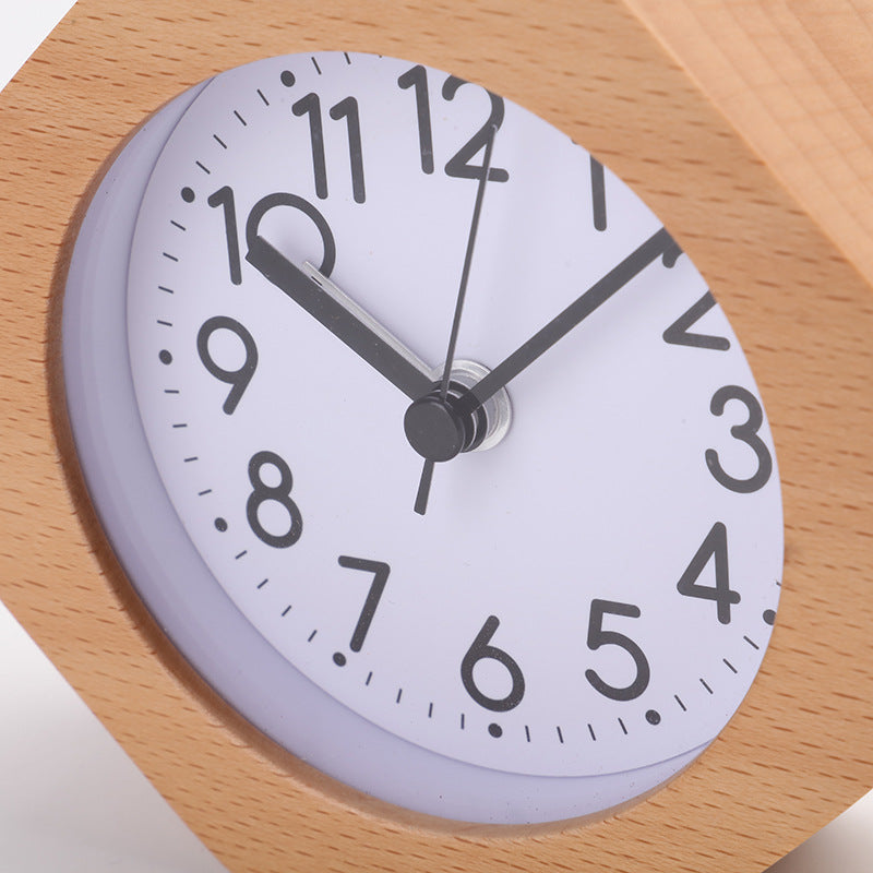 Horloge de Materia en hêtre polygone Réveil lumineux Étudiant Table de nuit Antair Hexagonal