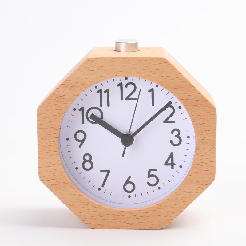 Horloge de Materia en hêtre polygone Réveil lumineux Étudiant Table de nuit Antair Hexagonal