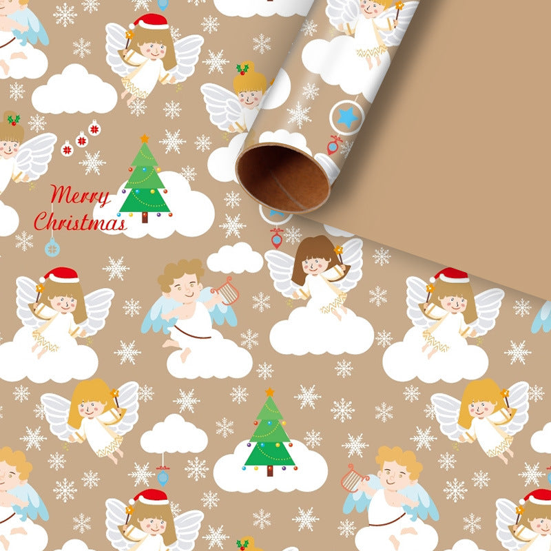 Papier Kraft Boîte Cadeau Créative Papier Décoratif Père Noël Snowman Snowflake Wrapping Pape