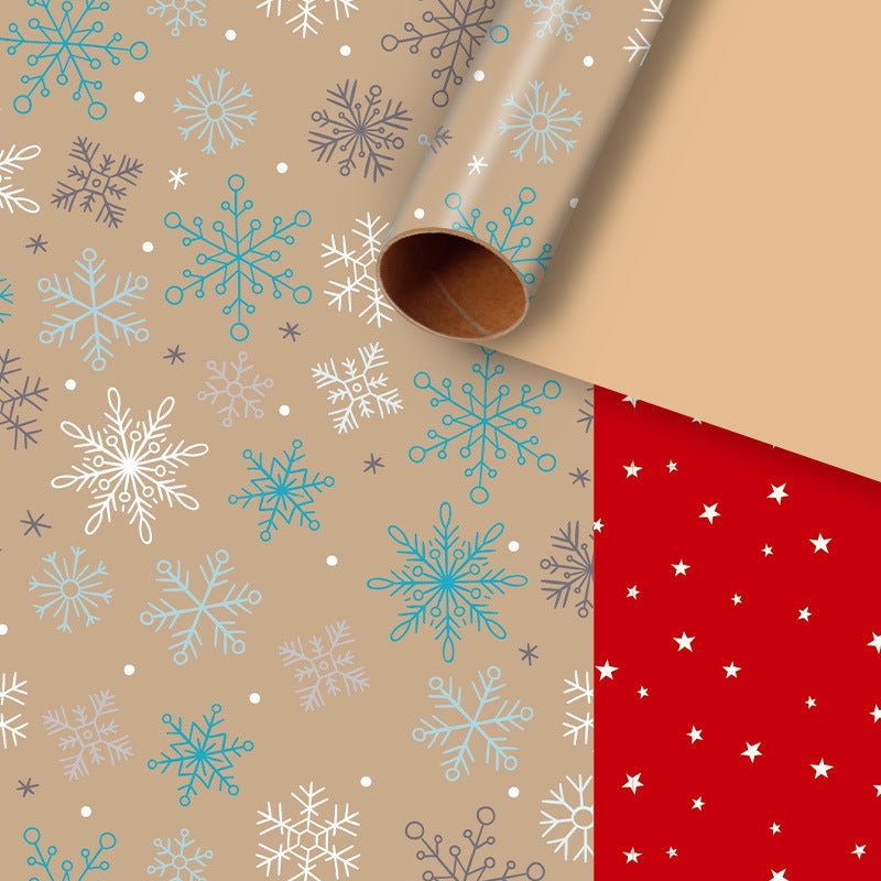 Papier Kraft Boîte Cadeau Créative Papier Décoratif Père Noël Snowman Snowflake Wrapping Pape