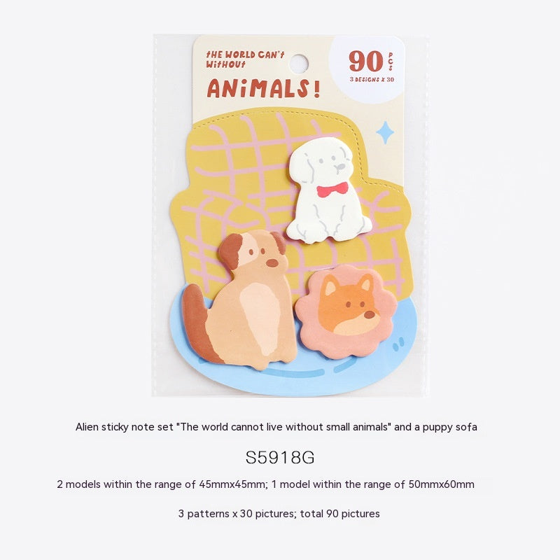 Carte d'amour Le monde ne peut pas être sans petit animal en forme Sticky Note Set Student Memo Mes