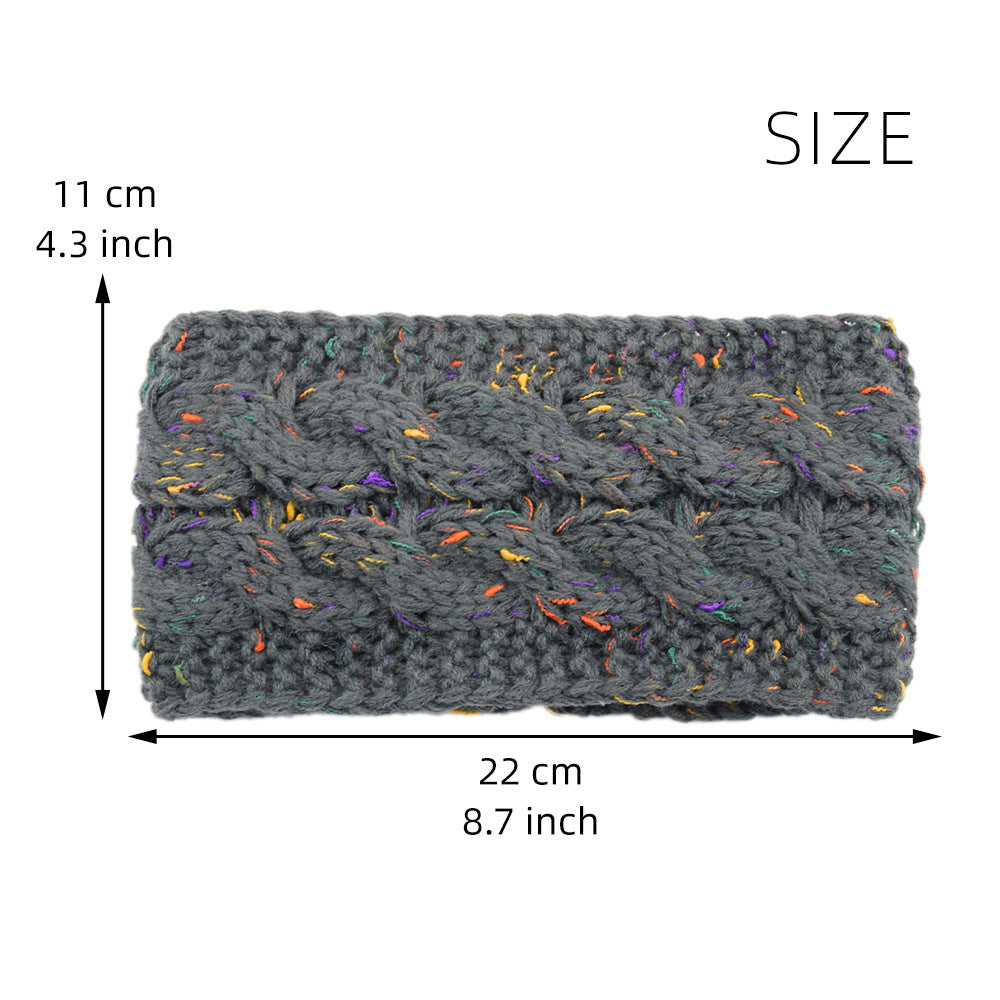 Bande de cheveux tricotées européenne et américaine plus Velvet Laine Couleur Dot Fil Bandeau Variegate