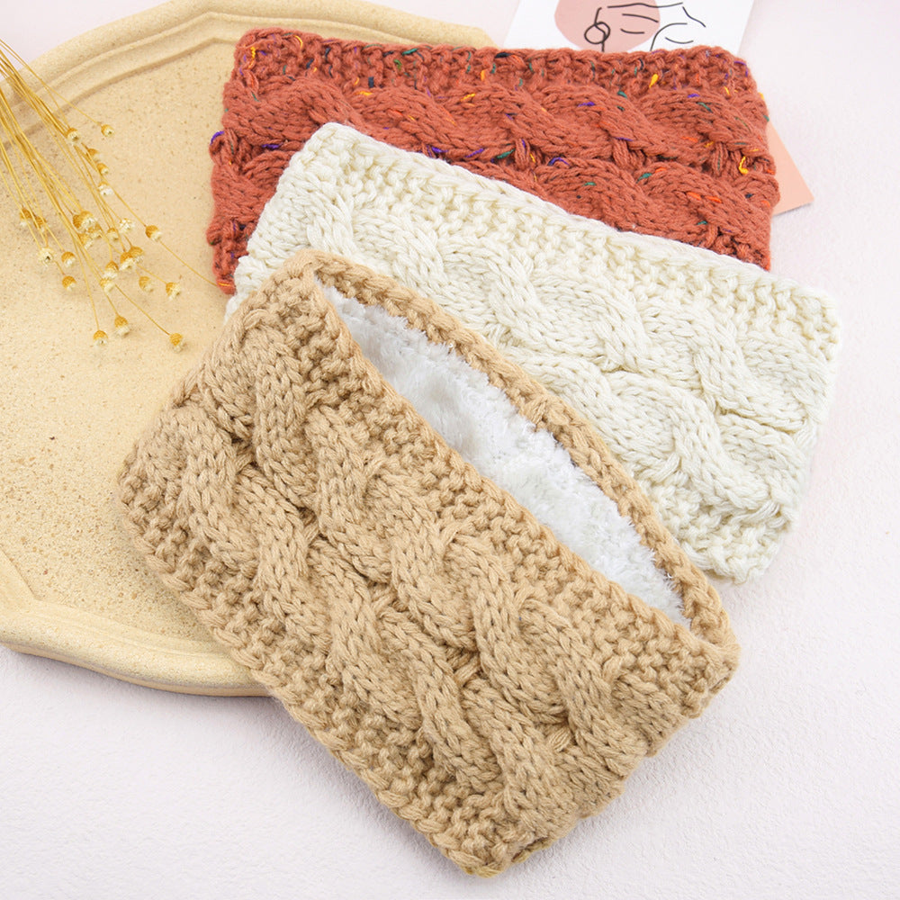 Bande de cheveux tricotées européenne et américaine plus Velvet Laine Couleur Dot Fil Bandeau Variegate