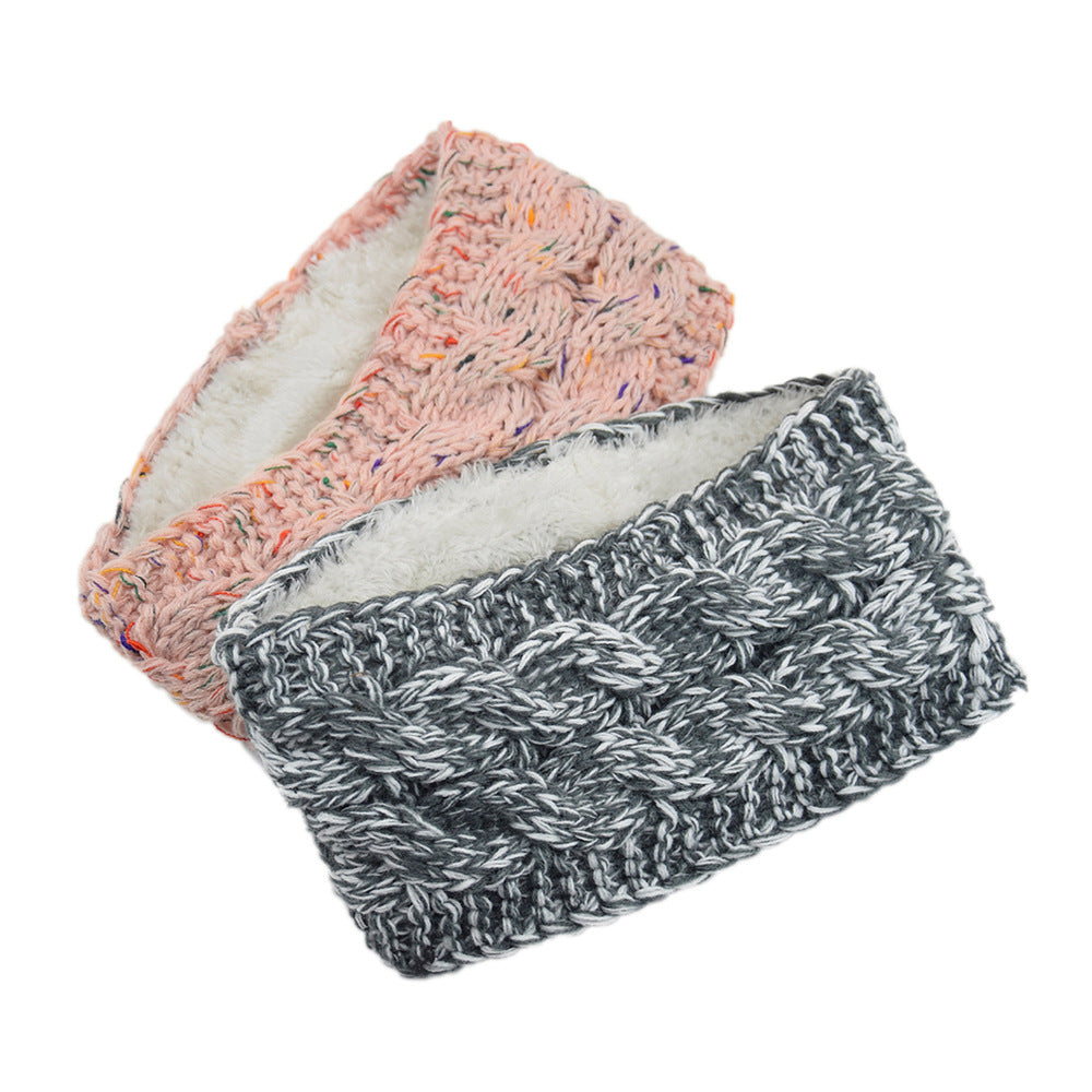Bande de cheveux tricotées européenne et américaine plus Velvet Laine Couleur Dot Fil Bandeau Variegate