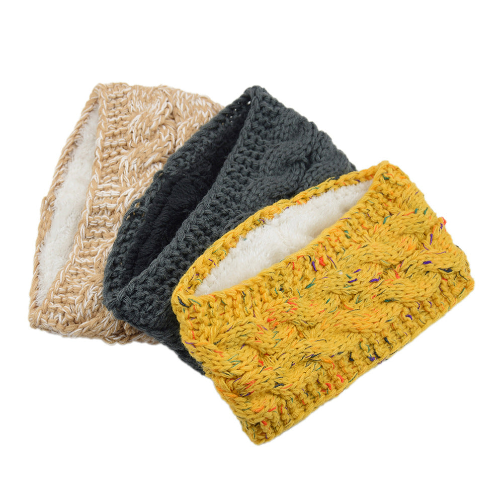 Bande de cheveux tricotées européenne et américaine plus Velvet Laine Couleur Dot Fil Bandeau Variegate