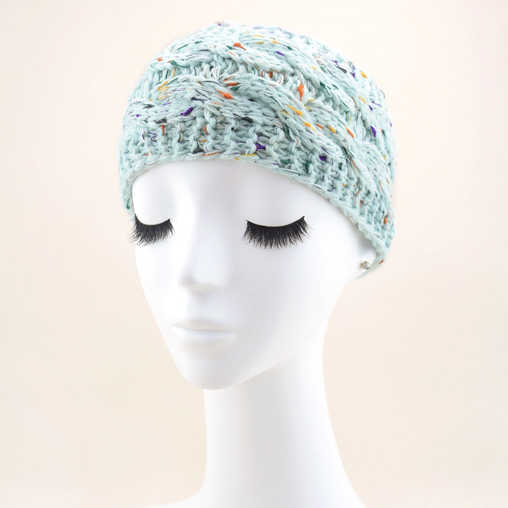 Bande de cheveux tricotées européenne et américaine plus Velvet Laine Couleur Dot Fil Bandeau Variegate