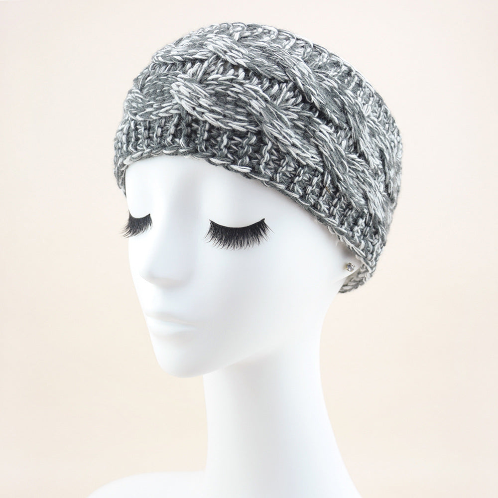Bande de cheveux tricotées européenne et américaine plus Velvet Laine Couleur Dot Fil Bandeau Variegate