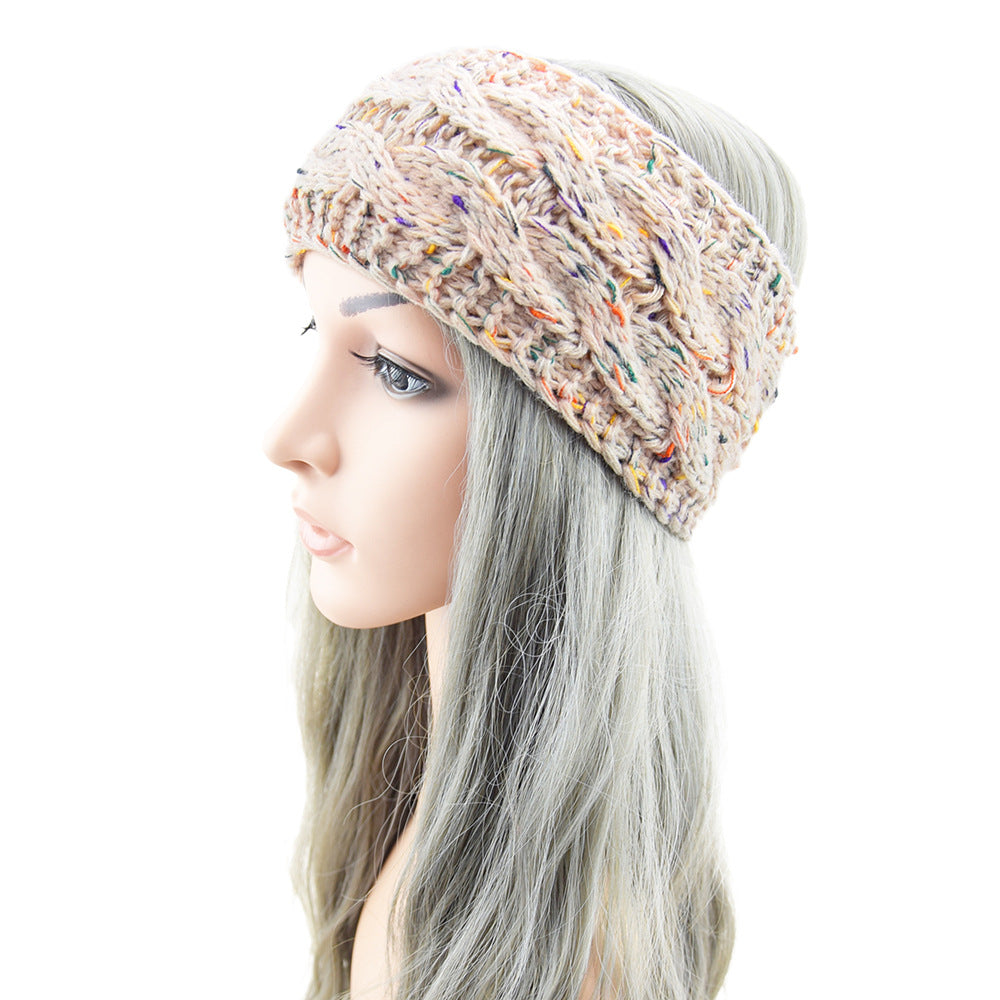Bande de cheveux tricotées européenne et américaine plus Velvet Laine Couleur Dot Fil Bandeau Variegate